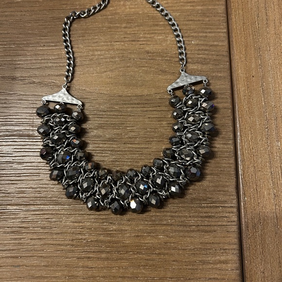 Silver Costume Jewelry Bib Necklace - Picture 2 of 2